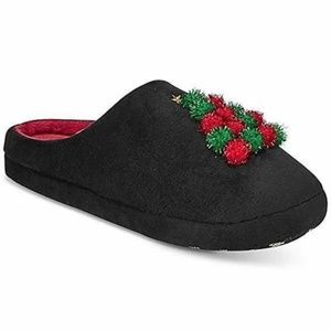 Charter Club Christmas Tree Pom-Poms Clog Slippers